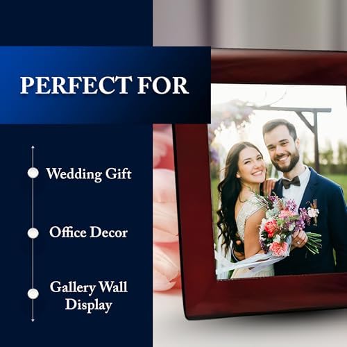 GAC Mahogany Wood Frame - 8x10 Inch Easel Back Photo Display