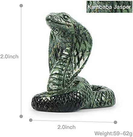 SMQ Crystal Snake Statue 2 Inch Natural Kambaba Jasper Decor