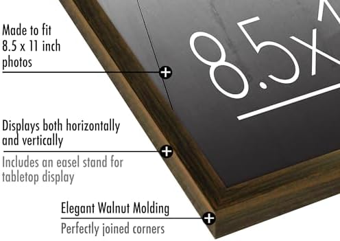 Americanflat Walnut 85x11 Picture Frame with Shatter-Resistant Glass