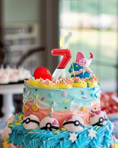 Fauaoy Cartoon Number 7 Birthday Candle