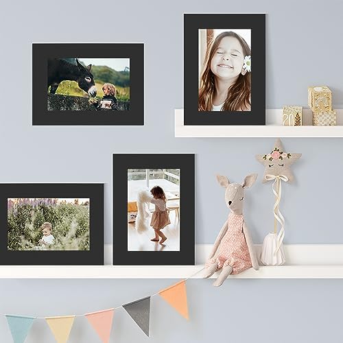 Golden State Art 5x7 Picture Frames With Easel Pack Of 25 Black