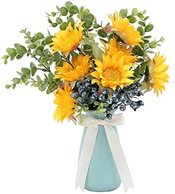 Gold Artificial Daisy in Ceramic Vase