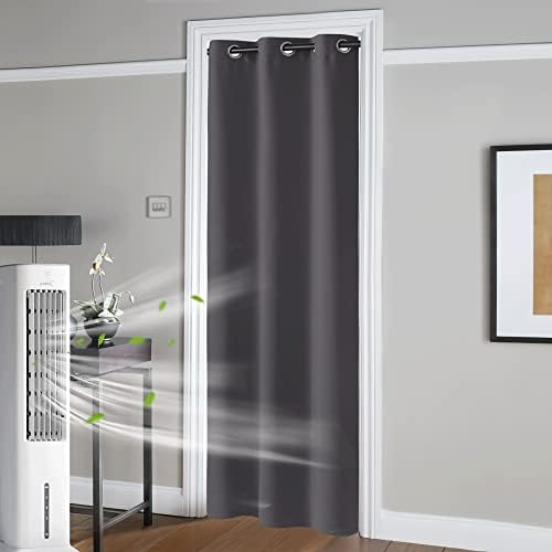 RYB HOME Doorway Curtain Panel 42x80 Inches Grey
