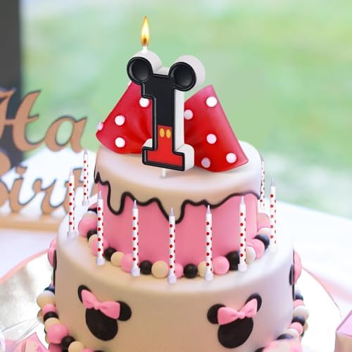 Red Number 1 Mouse Shape Birthday Candle