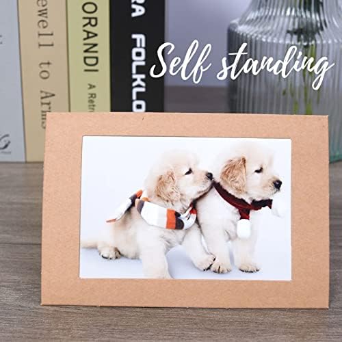 50 Pack 4x6 Kraft Paper Photo Frames with Easel