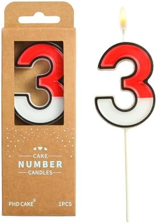 PHD CAKE 276 Inch Cartoon 3 Number Birthday Candles
