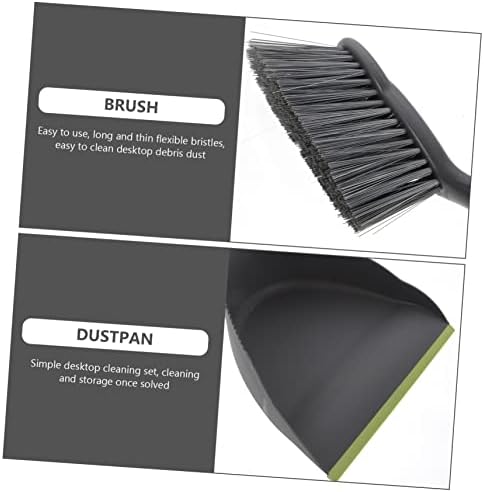 CALLARON 1Set Compact Broom with Mini Dustpan for Desktop and Car Cleaning