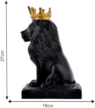 US Lion Statue with Crown Sculpture Showpiece Figurine