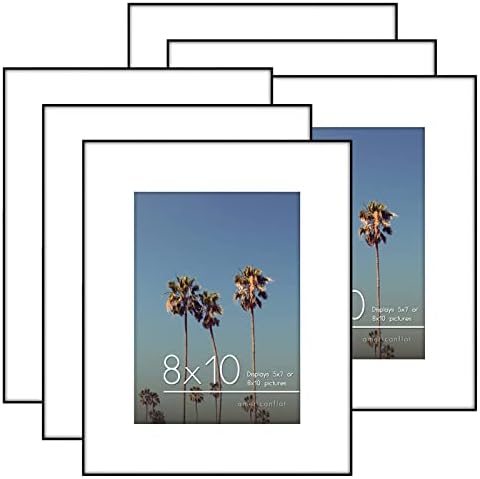 Americanflat 8x10 Frame Set of 6 with Shatter-Resistant Glass - Black