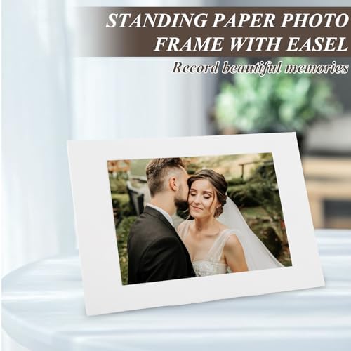 Oungy 100 Pack 4x6 Inch Paper Picture Frames with Stand