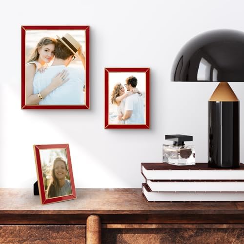 Frametory 4x6 Gold Metal Edge Enamel Frame Set of 2