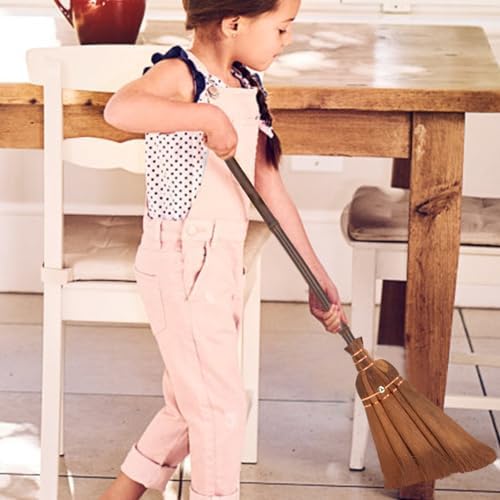Thai Grass Hand Broom with Bamboo Handle for Kids and Home Use