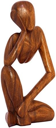 G6 Collection 12 Hand Carved Wooden Thinker Statue