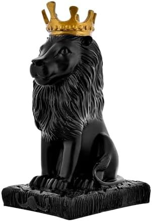 US Lion Statue with Crown Sculpture Showpiece Figurine