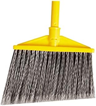 Rubbermaid Gray Angled Broom with Yellow Vinyl Handle 1
