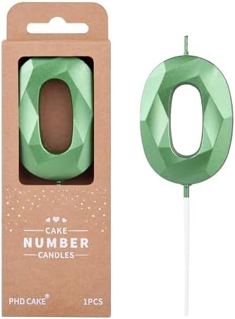 PHD CAKE 276 Inch Crystal Green 0 Number Birthday Candle