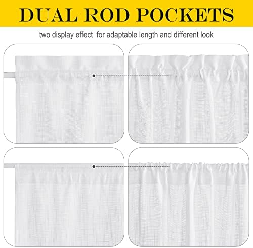 NICETOWN White Sheer Door Curtain Panel with Tieback