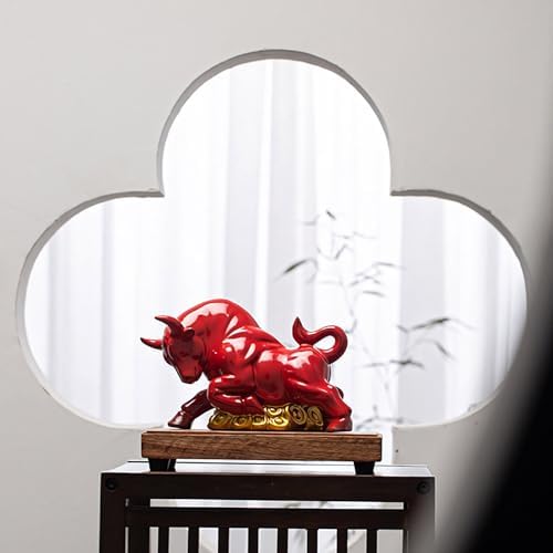 Chinese Ceramic Wall Street Bull Statue - Desk Decor