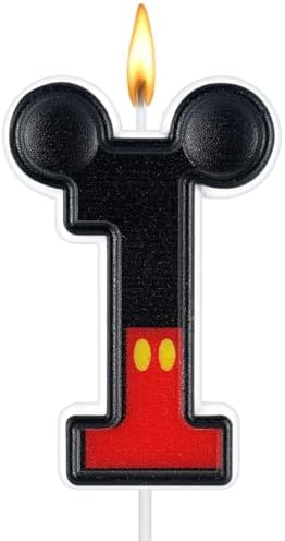 Red Number 1 Mouse Shape Birthday Candle