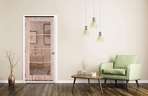 FlavorThings Bohemian Bamboo Beaded Curtain 36x79inch