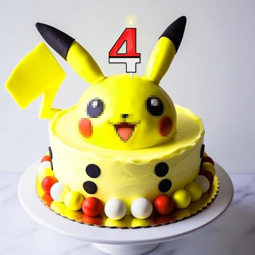ZelZeluna Large 3D Number 4 Birthday Candles