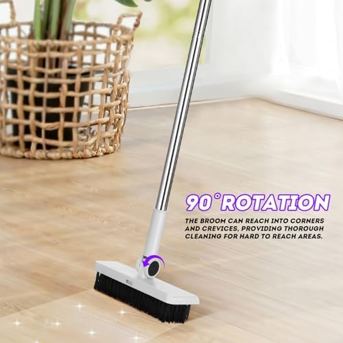 MUCKLILY 3 in 1 Broom and Dustpan Set
