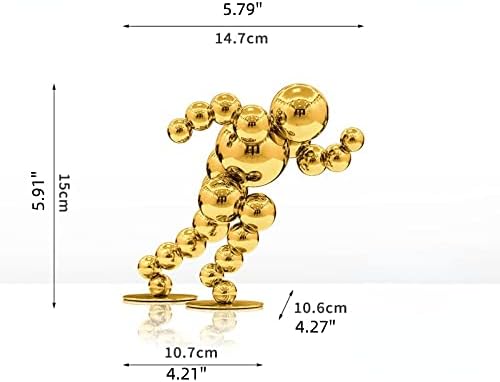Running Man Statue Shelf Decor - Gold Sculpture