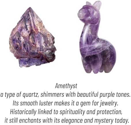 Amethyst Alpaca Crystal Statue - 2 Inch Cute Home Decor Figurine