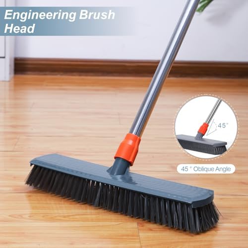 AILUROPODA Push Broom for Bathroom Kitchen and Outdoor Cleaning