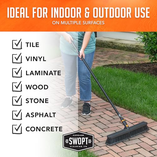 SWOPT 24 Push Broom with 48 and 60 Steel Handles