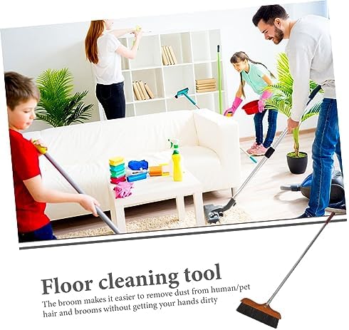 Long Handle Broom with Soft Bristles and Stainless Steel Pole