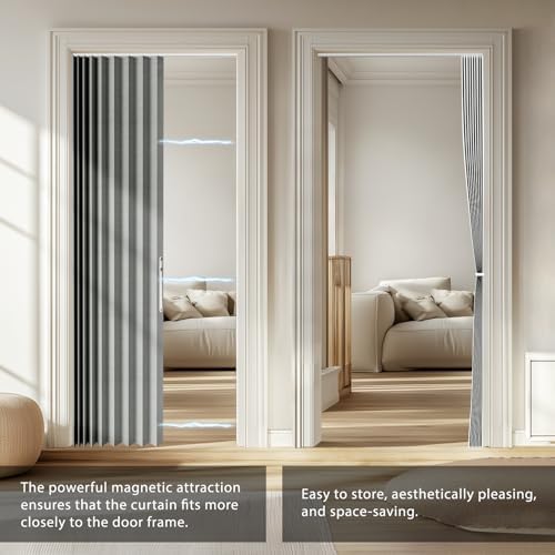 Jilron Accordion Door Curtain with Adhesive Track