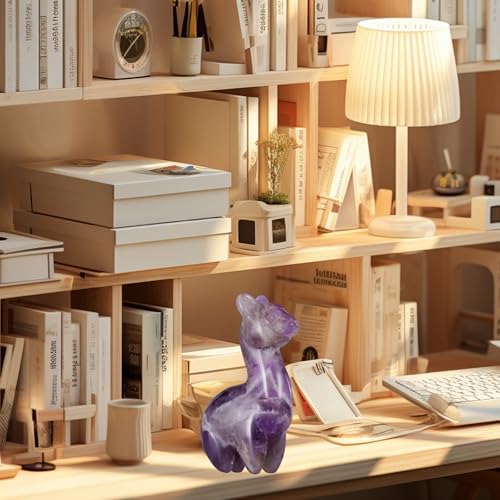Amethyst Alpaca Crystal Statue - 2 Inch Cute Home Decor Figurine