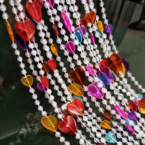 Beaded Curtain Heart Shape Acrylic Door Divider Decor