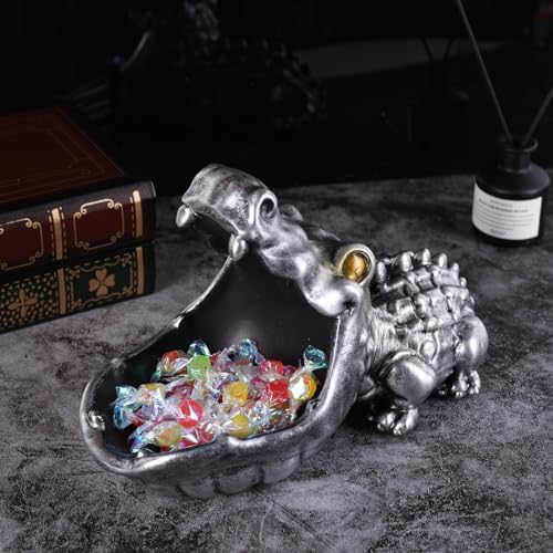 Alligator Statue Key Bowl - Silver