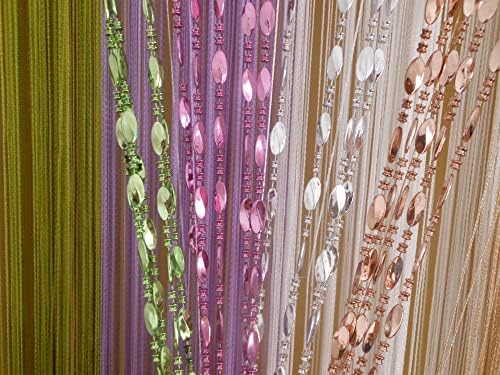 ZiDeTang Door Curtain with Big Buttons and Beaded Fringe