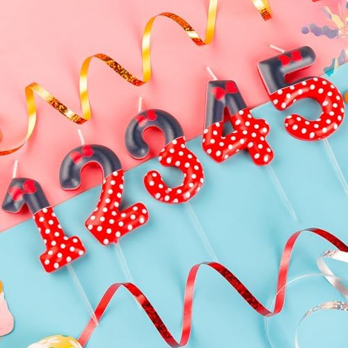 Zi Lan Red Mouse 3rd Birthday Candle with 3 Numbers