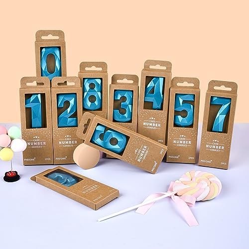 PHD CAKE 276 Inch Crystal Blue 4 Number Birthday Candles