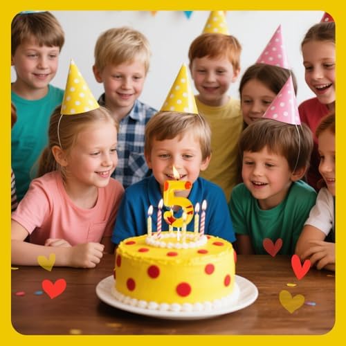 Candsun Cartoon Yellow Birthday Candles Number 5 1