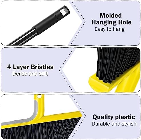Roshtia 8 Pcs Heavy Duty Broom Set with Long Handle