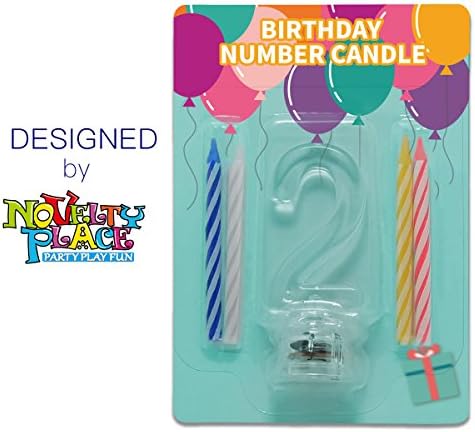 Novelty Place Flashing LED Birthday Cake Topper with 4 Candles Number 2