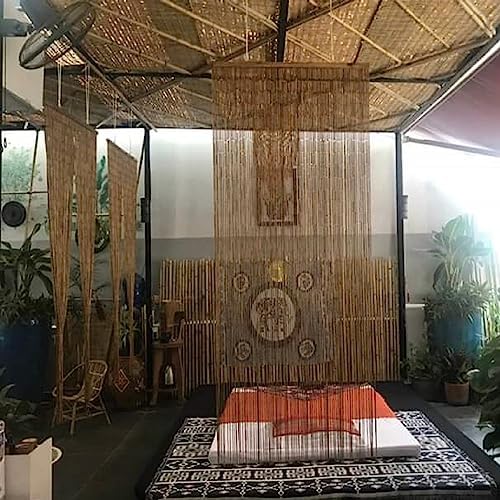 TACHILC Wood and Bamboo Beaded Curtain 355 x 78 Inches