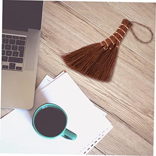 SAFIGLE Mini Brown Hand Broom - Compact Lightweight Soft Bristle Cleaning Tool