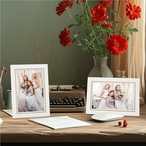 50 Pack 5x7 Inch Paper Picture Frames with Easel Display