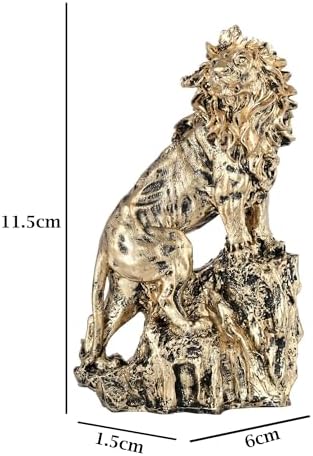 Handmade Resin King Lion Statue for Home Decor