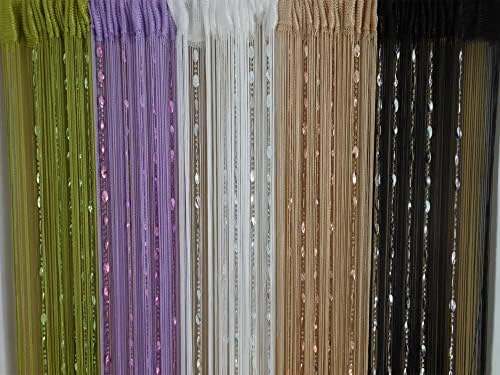 ZiDeTang Door Curtain with Big Buttons and Beaded Fringe