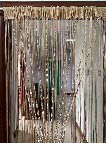 ZiDeTang Door Curtain with Big Buttons and Beaded Fringe