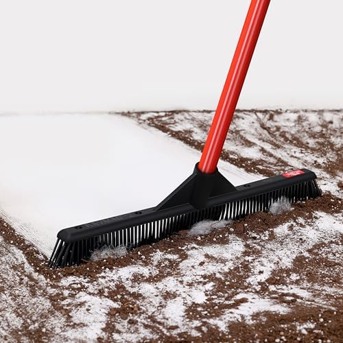 RAVMAG Pet Hair Remover Rubber Broom - 55 Inch Handle