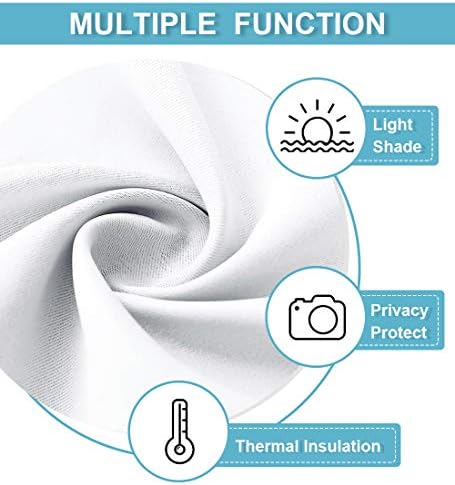 RYB HOME Privacy French Door Curtains - Pure White 26x69 2 Pcs