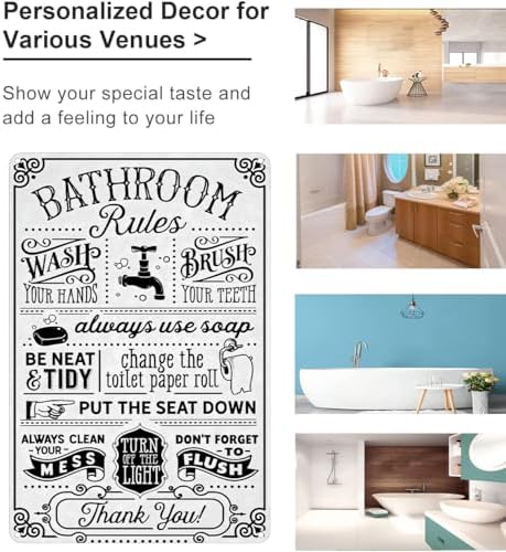 Funny Bathroom Toilet Decor Sign with Humorous Quotes